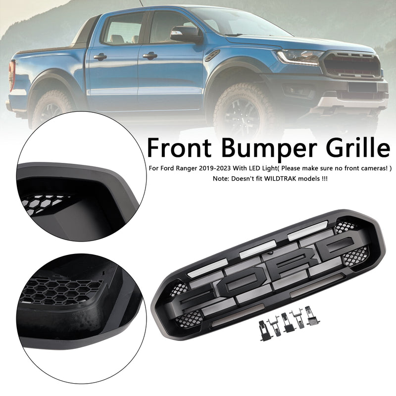 Raptor Style Frontstoßstangengrill Grille Fit Ford Ranger 2019-2023 Schwarz