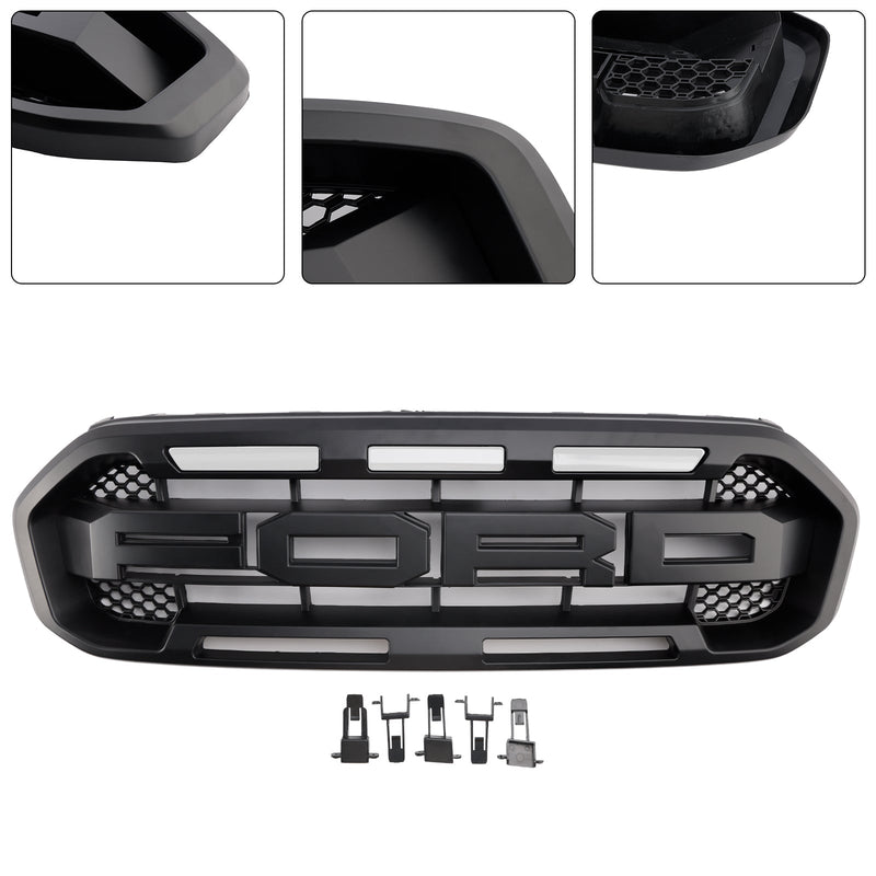 Raptor Style Frontstoßstangengrill Grille Fit Ford Ranger 2019-2023 Schwarz