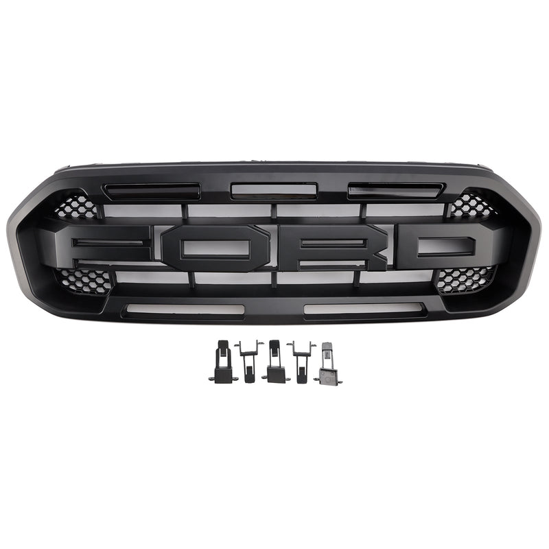 Černý přední gril ve stylu Raptor pro nárazník. Vhodné pro Ford Ranger 2019-2023.