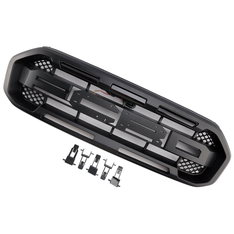 Černý přední gril ve stylu Raptor pro nárazník. Vhodné pro Ford Ranger 2019-2023.