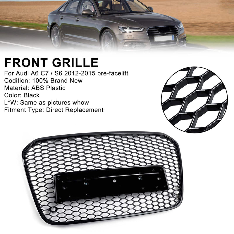 2012-2015 Audi A6 C7 S6 RS6 stil honeycomb grill for støtfanger foran