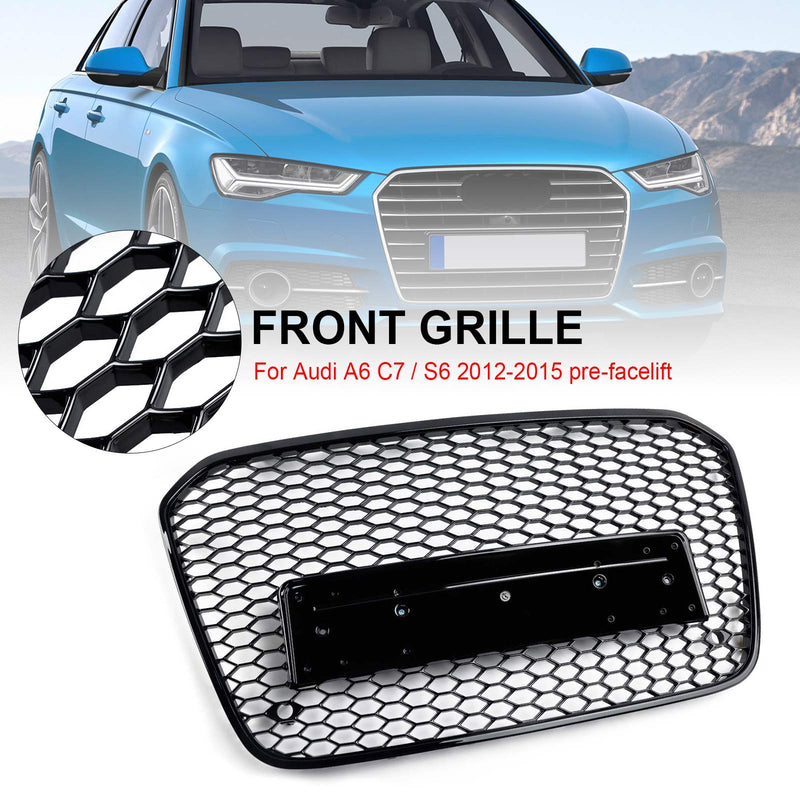 2012-2015 Audi A6 C7 S6 RS6 stil honeycomb grill for støtfanger foran