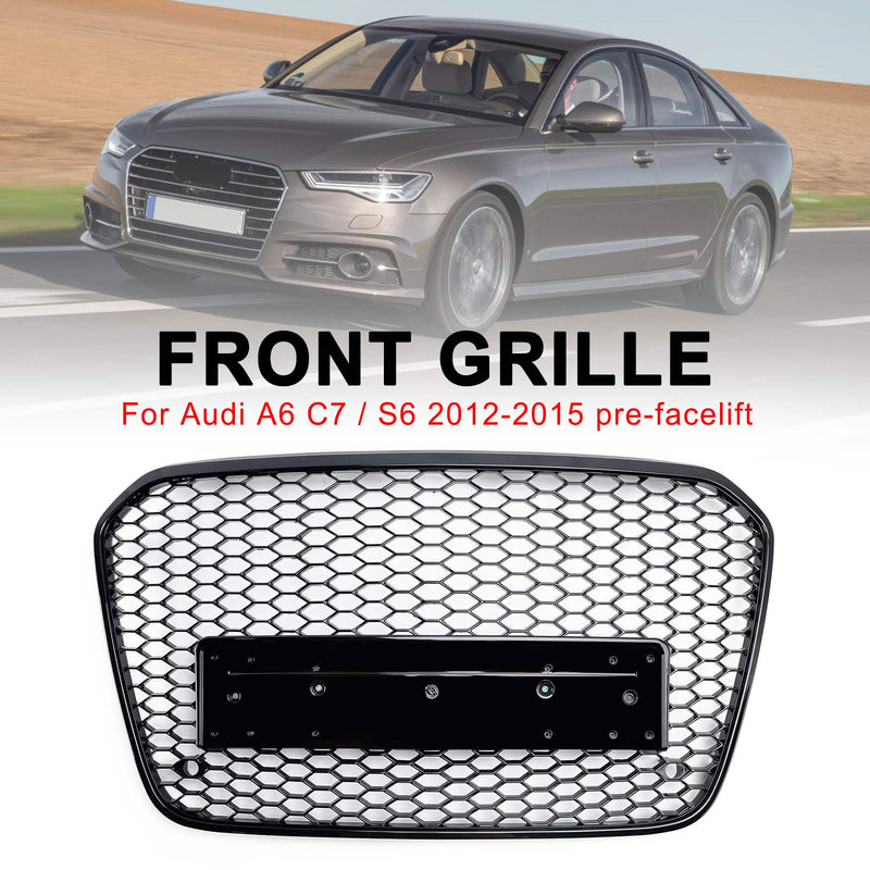 2012-2015 Audi A6 C7 S6 RS6 stil honeycomb grill for støtfanger foran