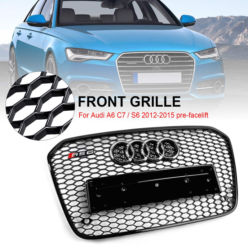 2012-2015 Audi A6 C7 S6 RS6 stil honeycomb grill for støtfanger foran