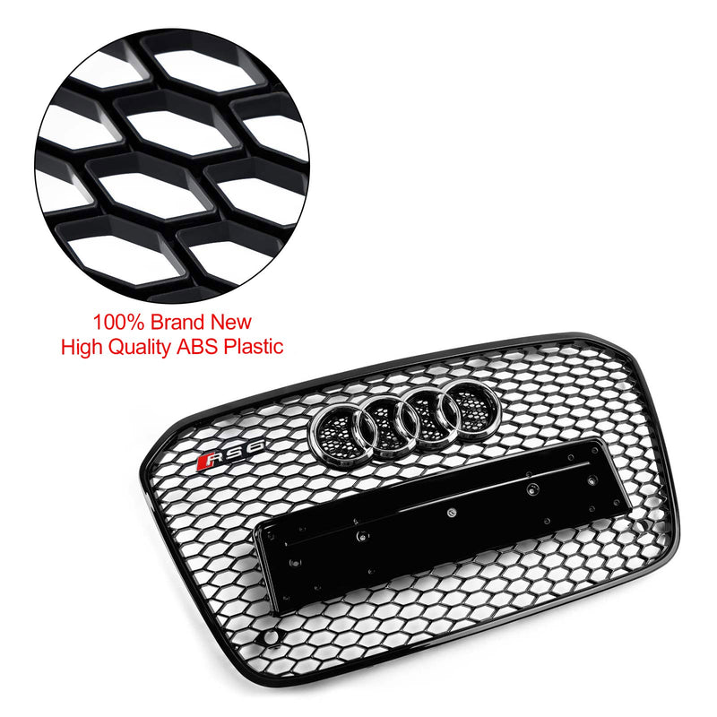 2012-2015 Audi A6 C7 S6 RS6 tyylinen hunajakennosäleikkö etupuskurille