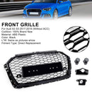2017-2019 Audi A3 8V RS3 Style Honeycomb Mesh Front Bumper Grill Svart