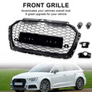 2017-2019 Audi A3 8V RS3 Style Honeycomb Mesh Front Bumper Grill Svart