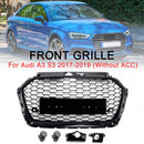 2017-2019 Audi A3 8V RS3 Style Honeycomb Mesh Front Bumper Grill Svart