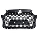 2017-2019 Audi A3 8V RS3 Style Honeycomb Mesh Front Bumper Grill Svart