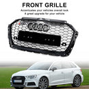 2017-2019 Audi A3 8V RS3 Style Honeycomb Grill Front Bumper Grill Svart