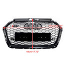 2017-2019 Audi A3 8V RS3 Style Honeycomb Grill Front Bumper Grill Svart