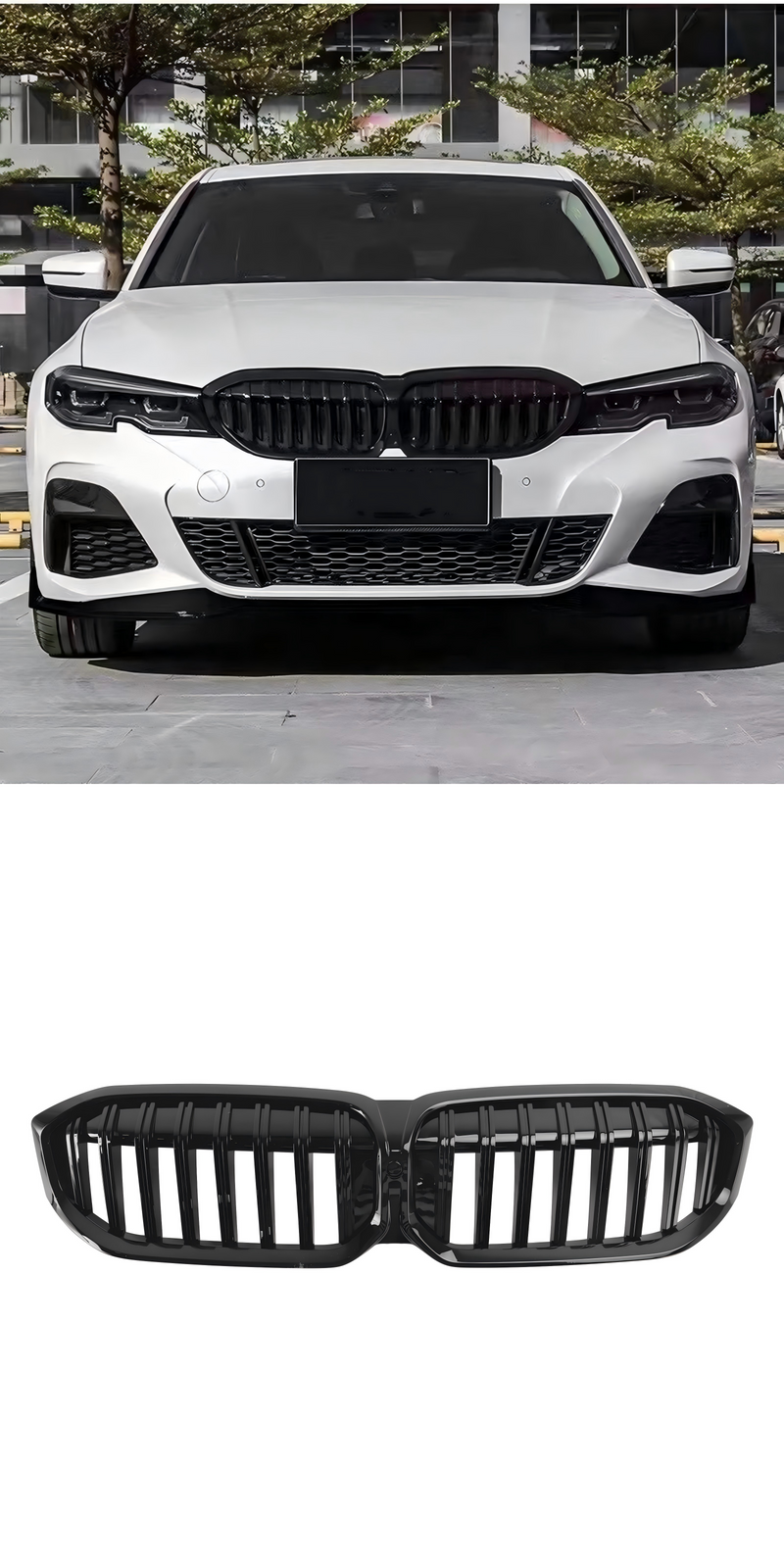 Kiiltävä musta etumunuaissäleikkö BMW G20 320i 330i M340i 2023-2024