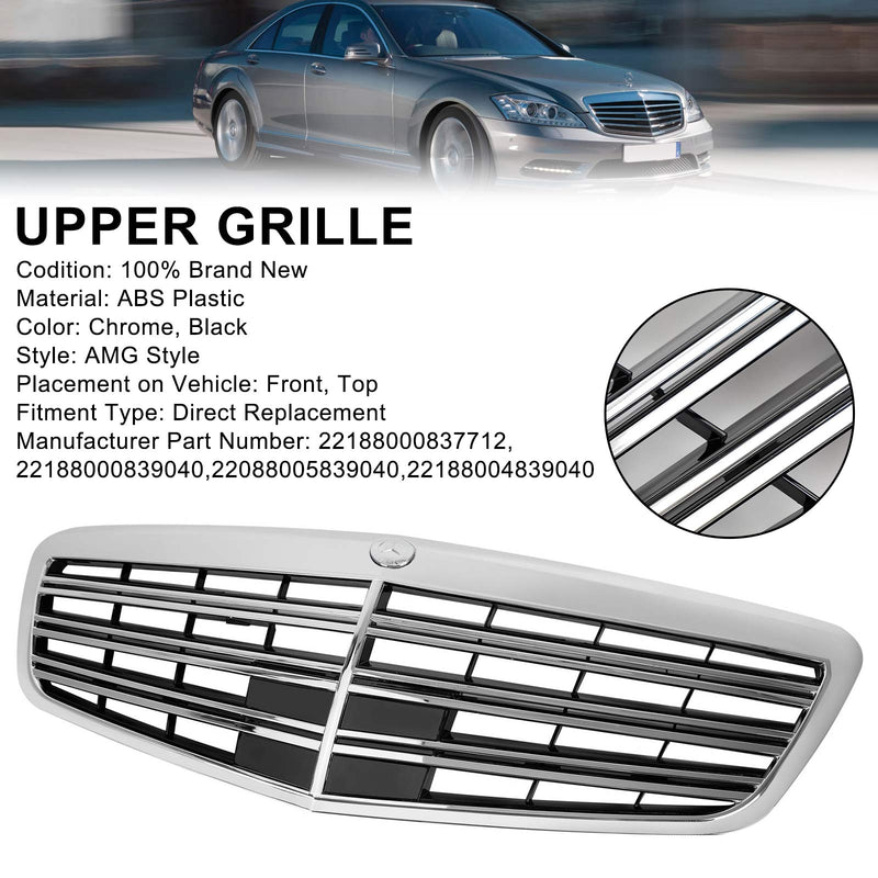 Grill przedni w stylu AMG dla Mercedes Benz Klasy S W221 S550 S600 S63 S65