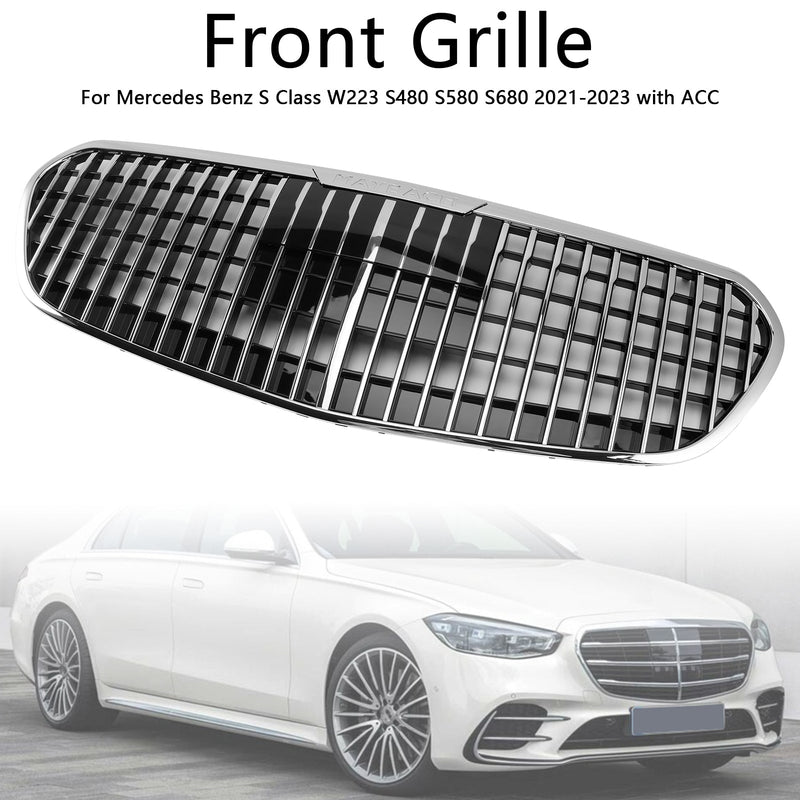 2021–2023 Mercedes Benz S-Klasse W223 S480 S580 S680 + Chrom-Frontgrill mit ACC