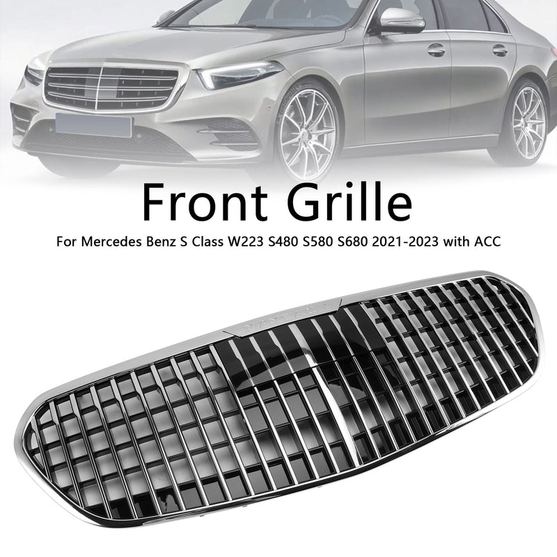 2021–2023 Mercedes Benz S-Klasse W223 S480 S580 S680 + Chrom-Frontgrill mit ACC