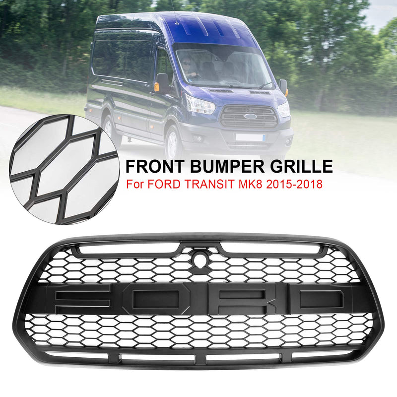 Matt Black Front Bumper Grille Grill Fit Ford Transit MK8 2015-2018 Raptor