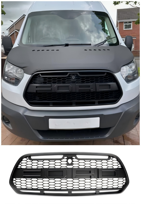 Matt Black Frontstoßstangen Grill Passend für Ford Transit MK8 2015-2018 Raptor