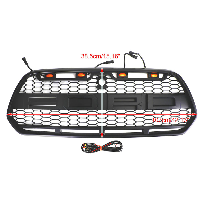 Mattschwarzer Kühlergrill vorne mit LED Passend für Ford Transit MK8 2015-2018 Raptor