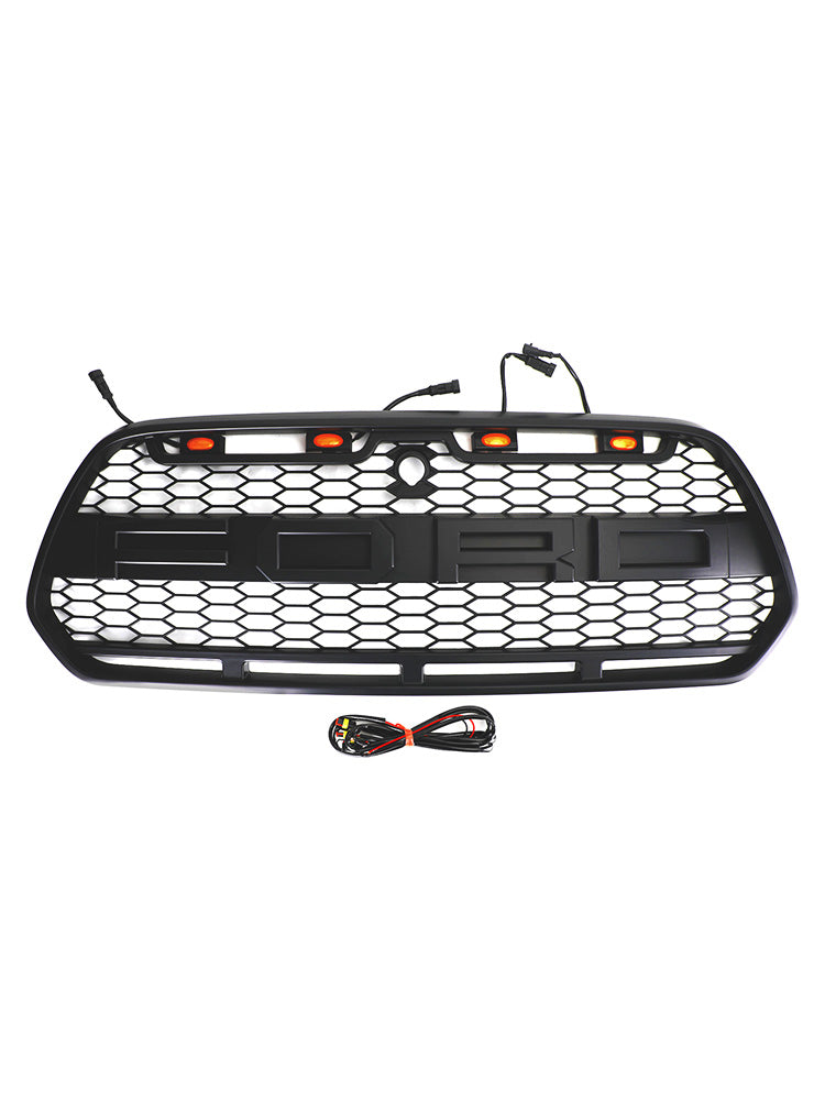 Mattsvart frontgrill med LED lämplig för Ford Transit MK8 2015-2018 Raptor