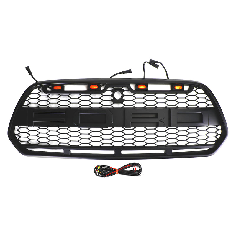 Mattsvart frontgrill med LED lämplig för Ford Transit MK8 2015-2018 Raptor