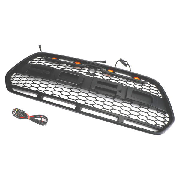 Matt sort frontgrill med LED egnet for Ford Transit MK8 2015-2018 Raptor