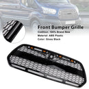 Glanssvart radiatorgrill for Ford Transit MK8 2015-2018 Raptor-stil med LED-belysning