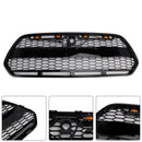 Glanssvart radiatorgrill for Ford Transit MK8 2015-2018 Raptor-stil med LED-belysning