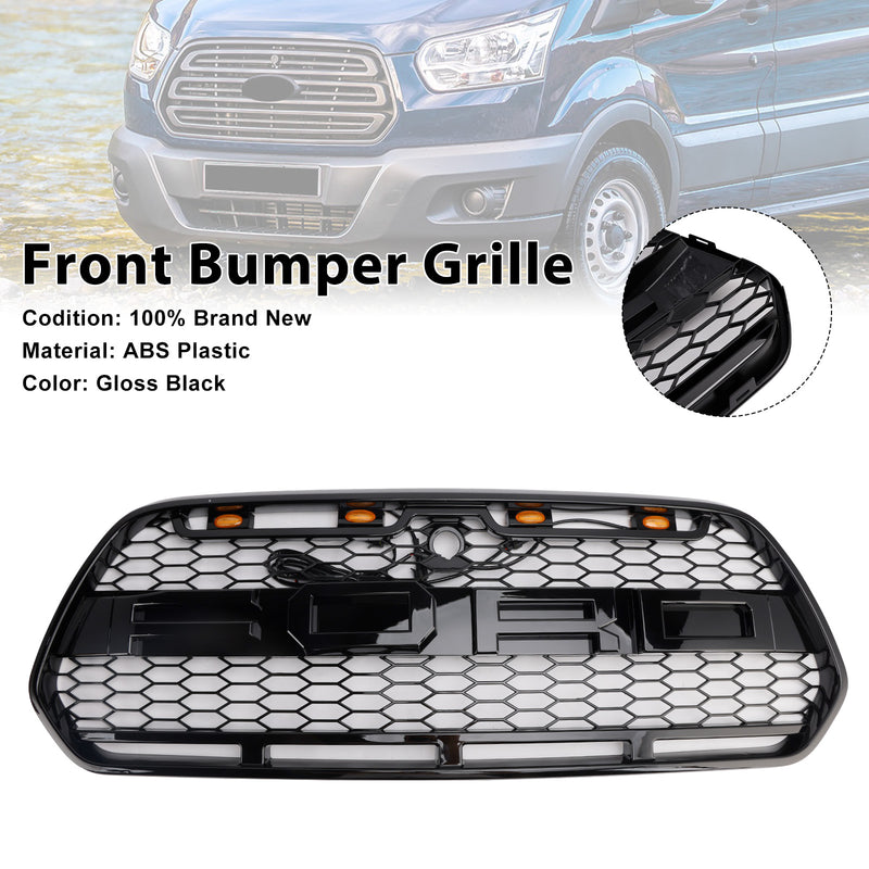 2015-2018 Ford Transit MK8 Kühlergrill Raptor-Style mit LED Glanzschwarz