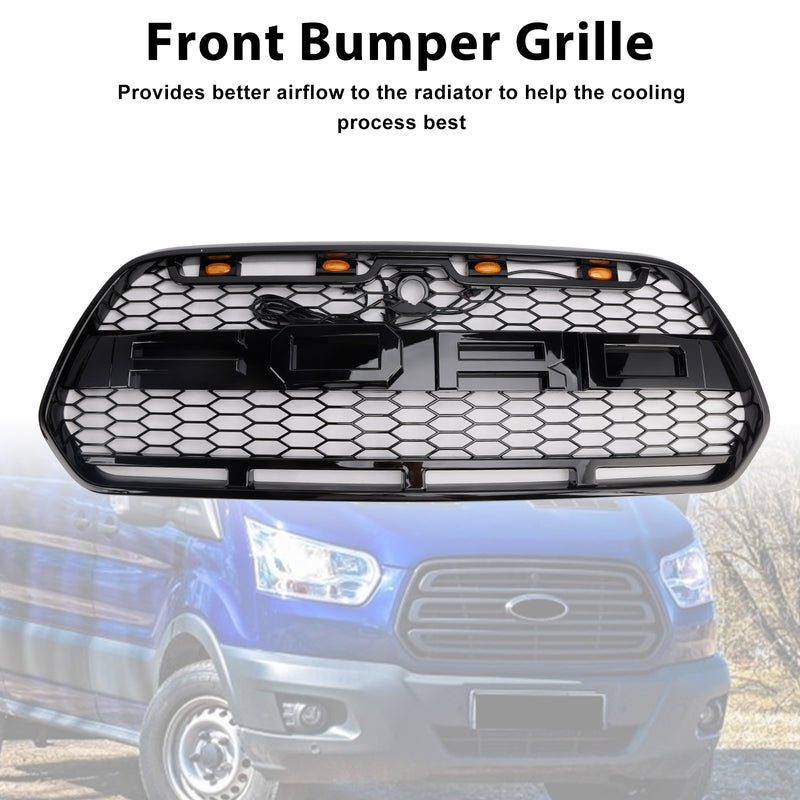 2015-2018 Ford Transit MK8 Kühlergrill Raptor-Style mit LED Glanzschwarz
