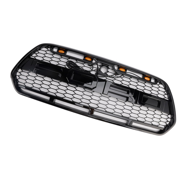Glanzschwarzer Kühlergrill für Ford Transit MK8 2015-2018 Raptor-Style mit LED-Beleuchtung