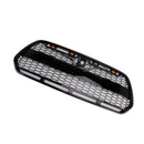 Glanssvart radiatorgrill for Ford Transit MK8 2015-2018 Raptor-stil med LED-belysning