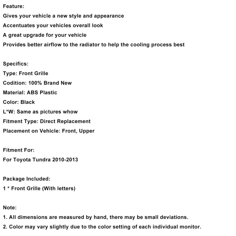 2010–2013 Toyota Tundra TRD PRO schwarz Waben Front Bumper Grill Grille