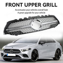 Mercedes-Benz A-sarja W177 2019-2021 Diamond-kuvioinen etupuskurin maski, musta/kromi