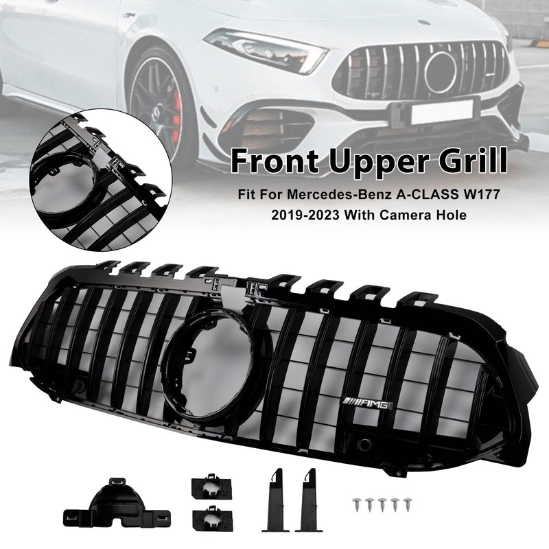 2019-2023 Mercedes-Benz A-sarja W177 GT-tyylinen etupuskurin maski musta