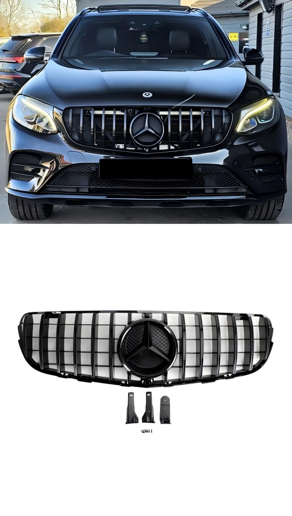 Mercedes Benz GLC X253 C253 2015-2019 mřížka předního nárazníku lesklá černá