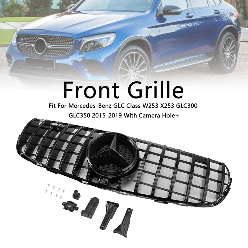 2015–2019 Mercedes Benz GLC X253 C253 Frontstoßstangengrill, Schwarz glänzend