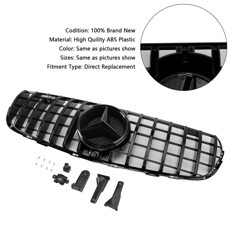 2015–2019 Mercedes Benz GLC X253 C253 Frontstoßstangengrill, Schwarz glänzend