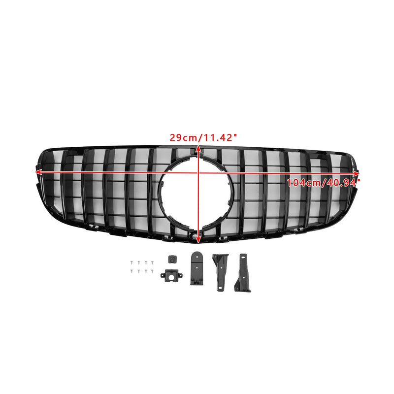 2015–2019 Mercedes Benz GLC X253 C253 Frontstoßstangengrill, Schwarz glänzend