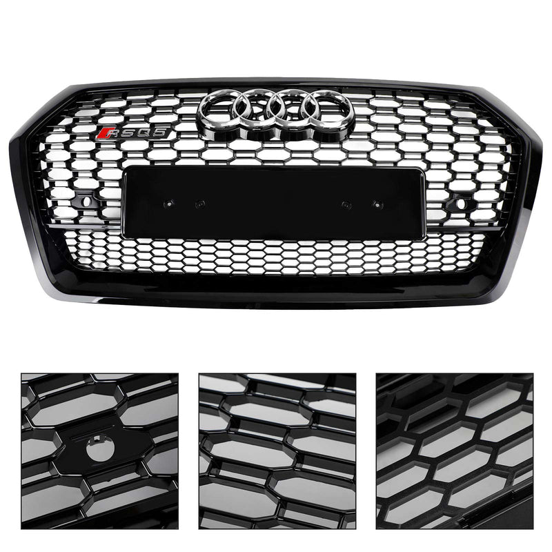 RSQ5 Style Front Honeycomb Mesh Grill Grille Fit Audi Q5 SQ5 2018-2020