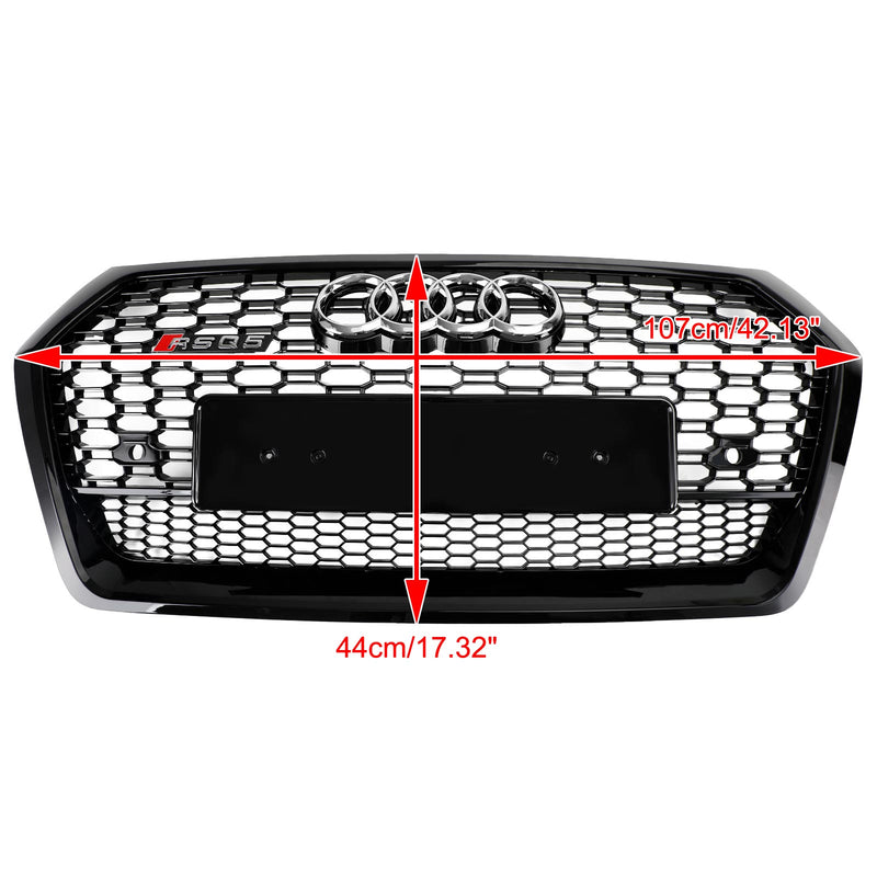 RSQ5 Style Front Honeycomb Mesh Grill Grille Fit Audi Q5 SQ5 2018-2020