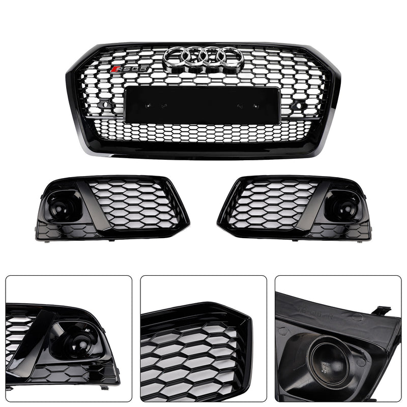 2018 2019 Audi Q5 SQ5 Frontgrill mit Wabengitter und Nebelscheinwerfergitter