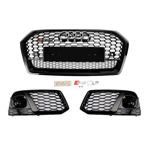 2018 2019 Audi Q5 SQ5 Frontgrill mit Wabengitter und Nebelscheinwerfergitter