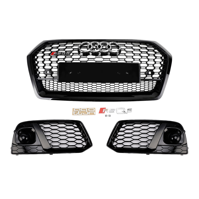 2018 2019 Audi Q5 SQ5 Frontgrill mit Wabengitter und Nebelscheinwerfergitter
