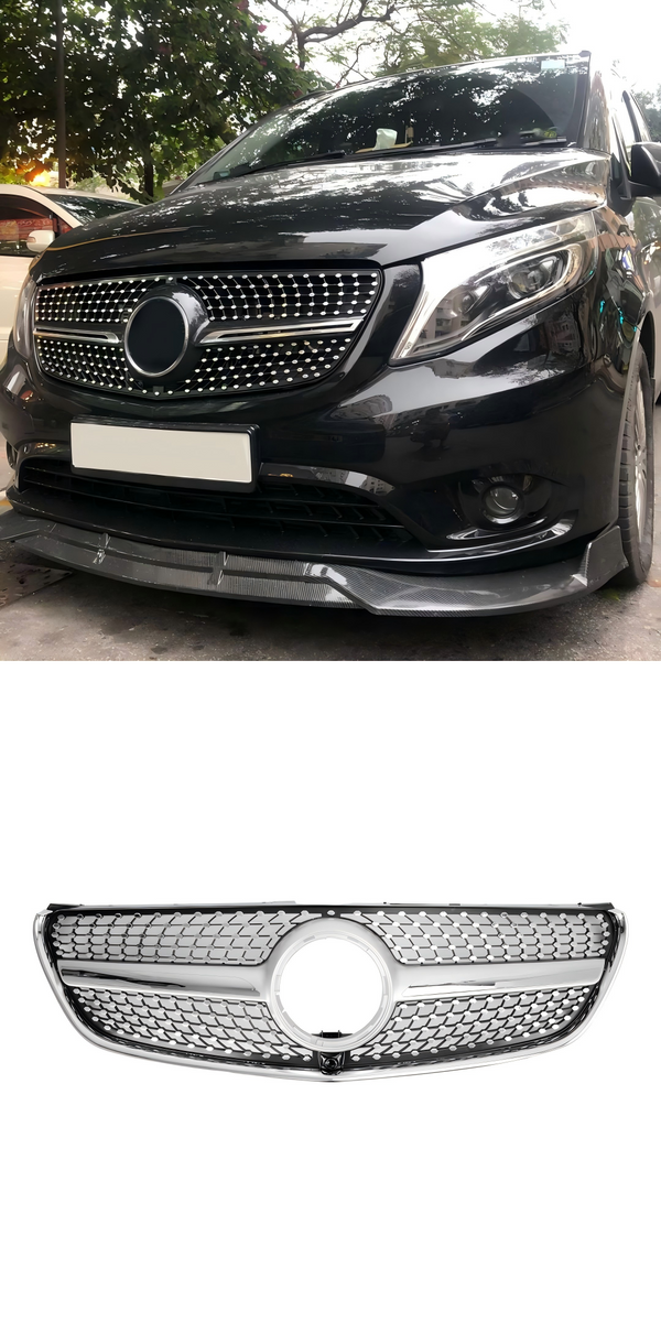 Stříbrná diamantová mřížka pro Mercedes Benz třídy V W447 2014-03/2019