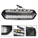 Mattschwarzer Frontgrill mit 3 LED für Ford Transit Custom Trail 2018-2023