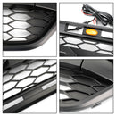 Mattschwarzer Frontgrill mit 3 LED für Ford Transit Custom Trail 2018-2023
