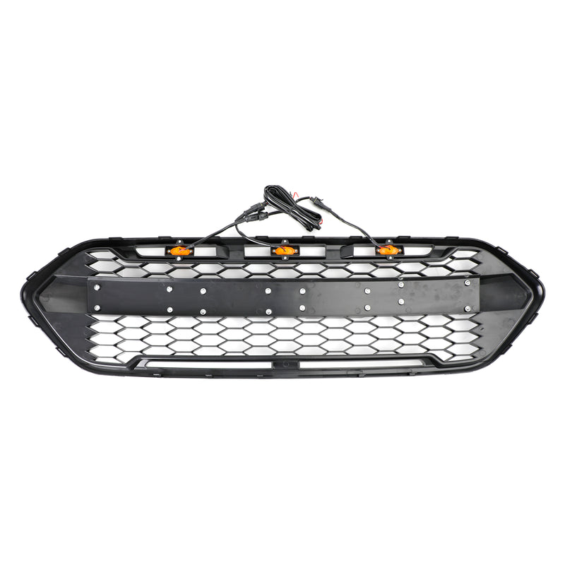 Rejilla de parachoques delantero negro mate para Ford Transit Custom Trail 2018-2023 W/ 3LED