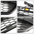 Matt sort frontgrill med 3 LED for Ford Transit Custom Trail 2018-2023