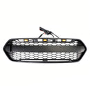 Mattschwarzer Frontgrill mit 3 LED für Ford Transit Custom Trail 2018-2023