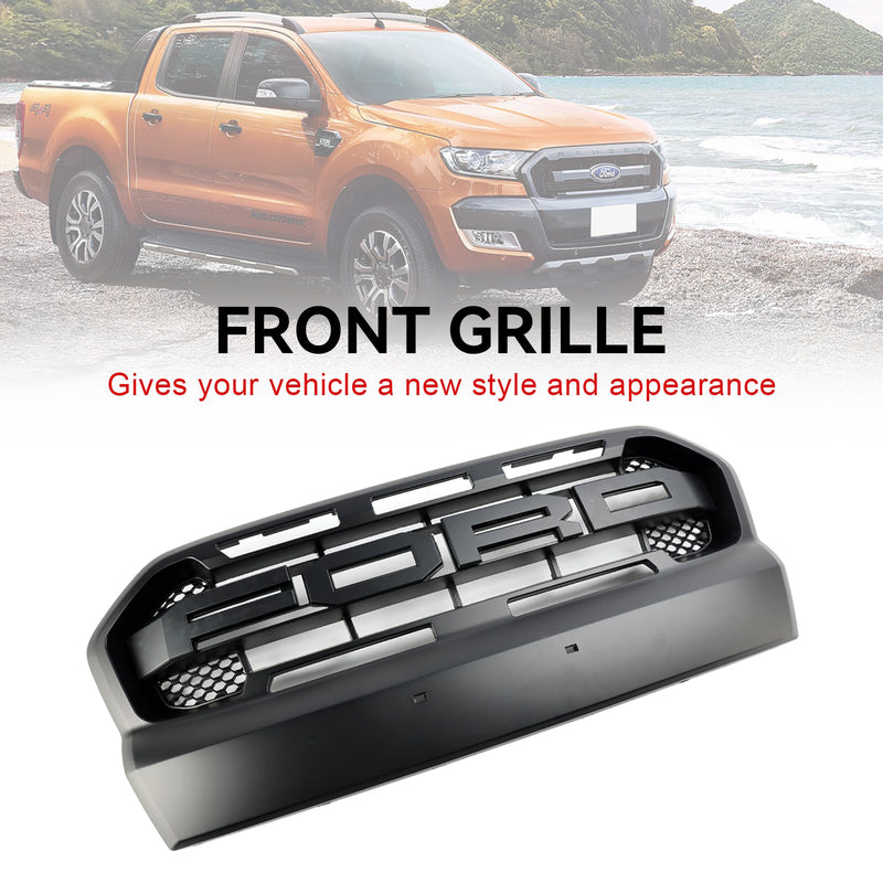 2015–2019 Ford Ranger T7 Mattschwarzer Frontgrill im Ranger Raptor-Stil